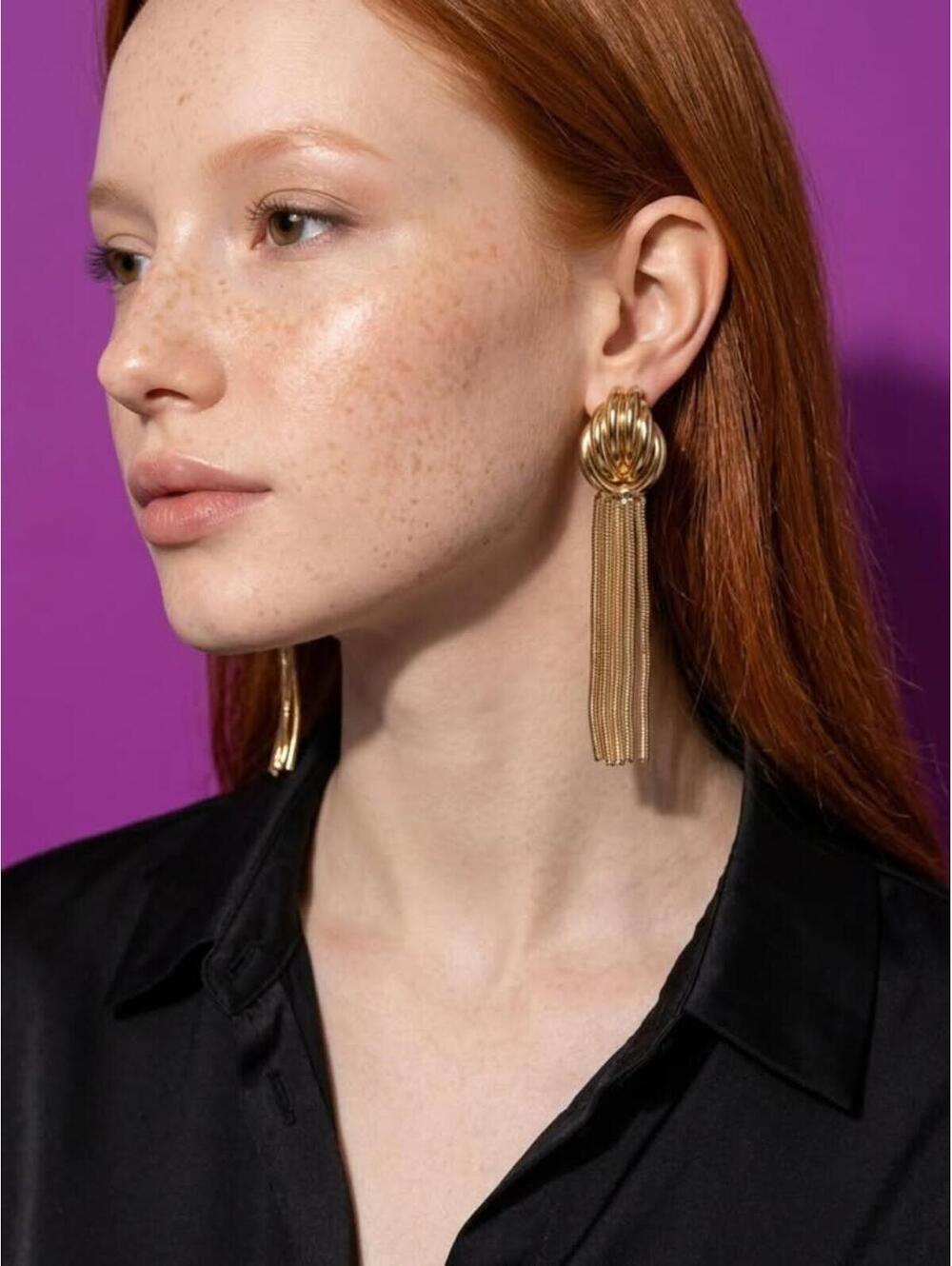 Gold Tassel Earrings